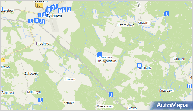 mapa Drzonowo Białogardzkie, Drzonowo Białogardzkie na mapie Targeo