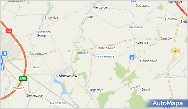 mapa Drzymałowice, Drzymałowice na mapie Targeo