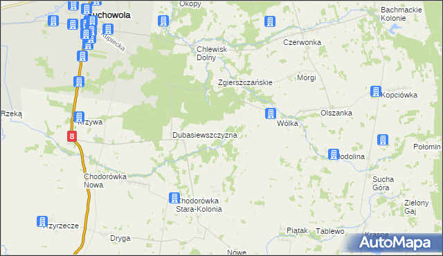 mapa Dubasiewskie Kolonie, Dubasiewskie Kolonie na mapie Targeo