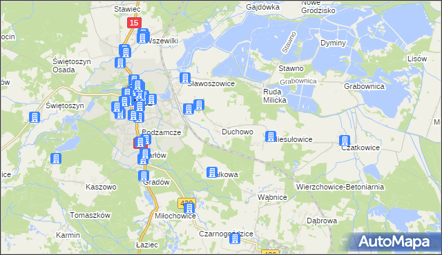 mapa Duchowo, Duchowo na mapie Targeo