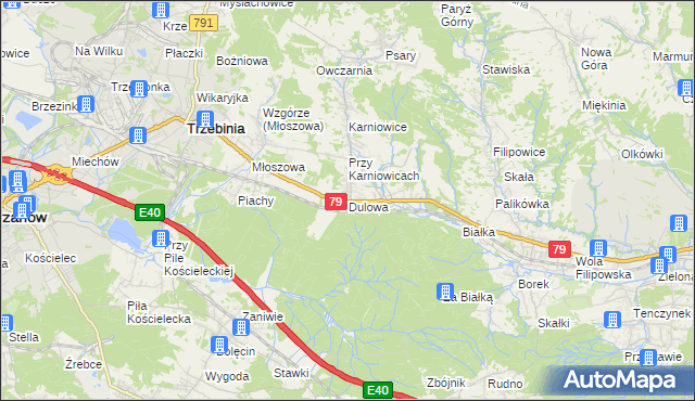 mapa Dulowa, Dulowa na mapie Targeo