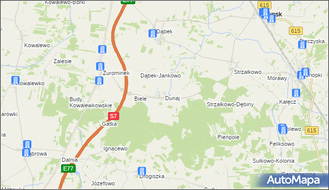 mapa Dunaj gmina Stupsk, Dunaj gmina Stupsk na mapie Targeo