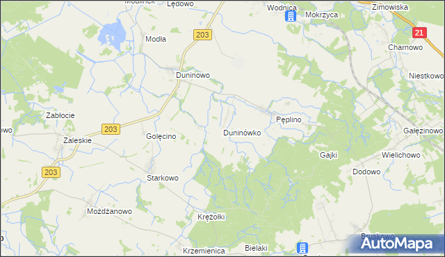 mapa Duninówko, Duninówko na mapie Targeo