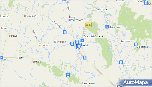 mapa Duszniki powiat szamotulski, Duszniki powiat szamotulski na mapie Targeo