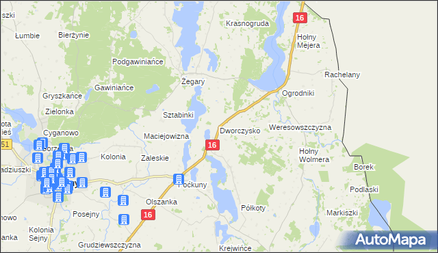 mapa Dworczysko gmina Sejny, Dworczysko gmina Sejny na mapie Targeo