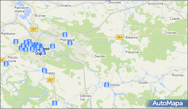 mapa Dworek gmina Lwówek Śląski, Dworek gmina Lwówek Śląski na mapie Targeo