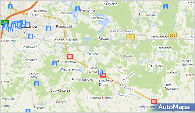 mapa Dwórzno gmina Mszczonów, Dwórzno gmina Mszczonów na mapie Targeo