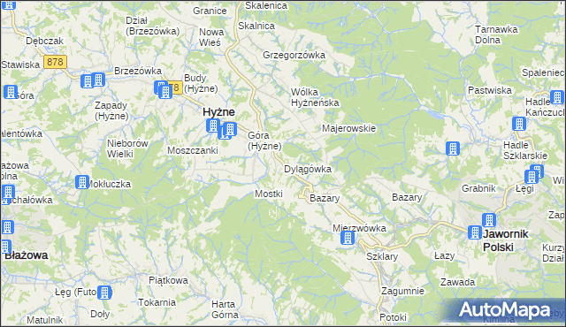 mapa Dylągówka, Dylągówka na mapie Targeo