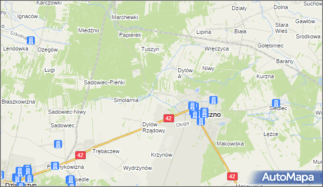 mapa Dylów Szlachecki, Dylów Szlachecki na mapie Targeo