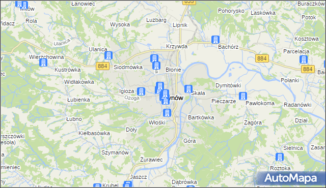 mapa Dynów, Dynów na mapie Targeo