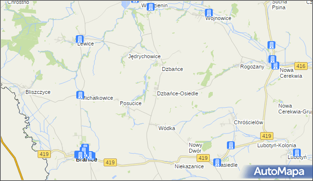 mapa Dzbańce-Osiedle, Dzbańce-Osiedle na mapie Targeo