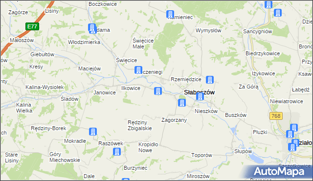 mapa Dziaduszyce, Dziaduszyce na mapie Targeo