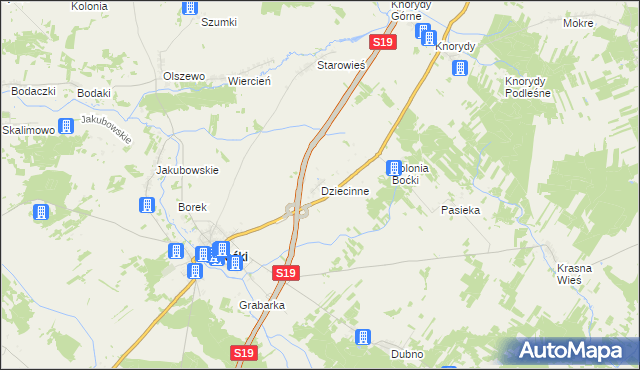mapa Dziecinne, Dziecinne na mapie Targeo