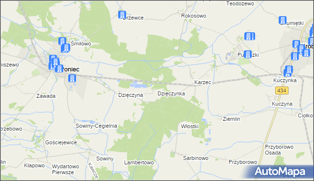 mapa Dzięczynka, Dzięczynka na mapie Targeo