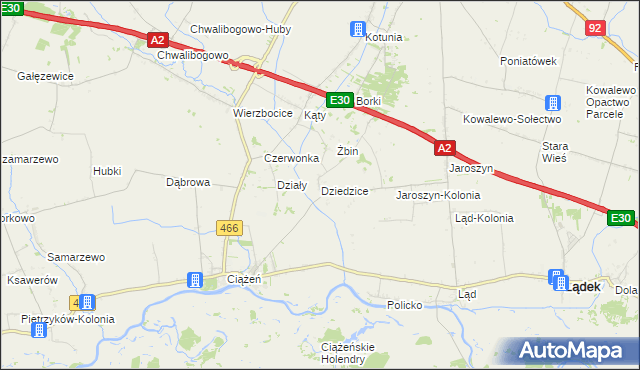 mapa Dziedzice gmina Lądek, Dziedzice gmina Lądek na mapie Targeo