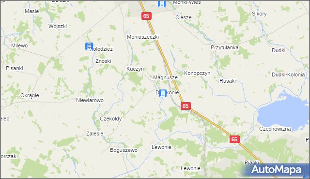 mapa Dziękonie, Dziękonie na mapie Targeo