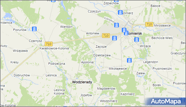 mapa Dziektarzew, Dziektarzew na mapie Targeo