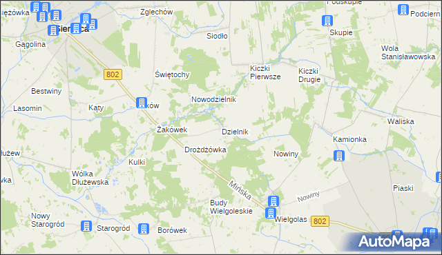 mapa Dzielnik, Dzielnik na mapie Targeo