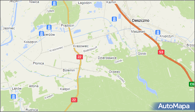 mapa Dziersławice, Dziersławice na mapie Targeo