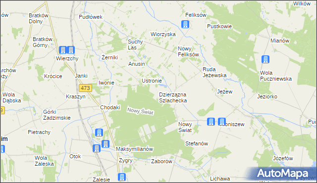 mapa Dzierzązna Szlachecka, Dzierzązna Szlachecka na mapie Targeo