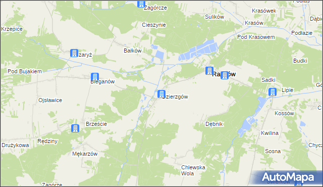 mapa Dzierzgów gmina Radków, Dzierzgów gmina Radków na mapie Targeo