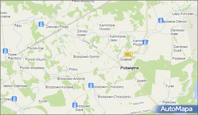 mapa Dzierżki, Dzierżki na mapie Targeo