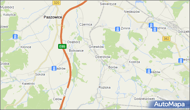 mapa Dzierzków, Dzierzków na mapie Targeo