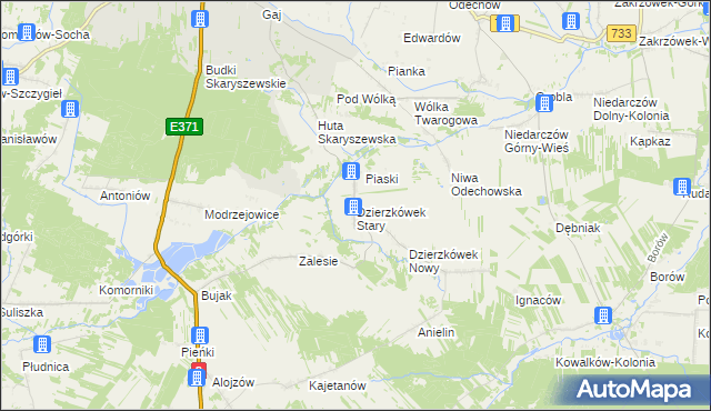 mapa Dzierzkówek Stary, Dzierzkówek Stary na mapie Targeo