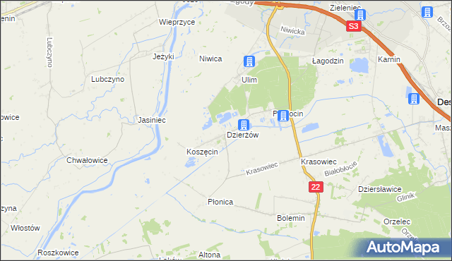 mapa Dzierżów, Dzierżów na mapie Targeo