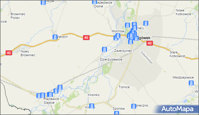 mapa Dzierżysławice, Dzierżysławice na mapie Targeo