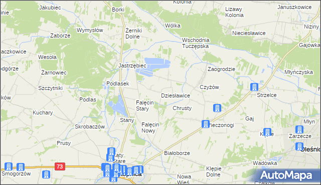 mapa Dziesławice gmina Stopnica, Dziesławice gmina Stopnica na mapie Targeo