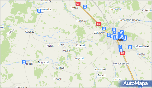 mapa Dzieżki, Dzieżki na mapie Targeo