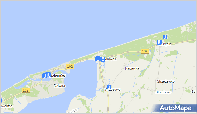 mapa Dziwnówek, Dziwnówek na mapie Targeo