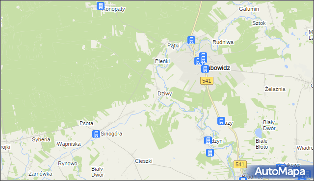 mapa Dziwy, Dziwy na mapie Targeo