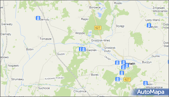 mapa Dzwonek, Dzwonek na mapie Targeo