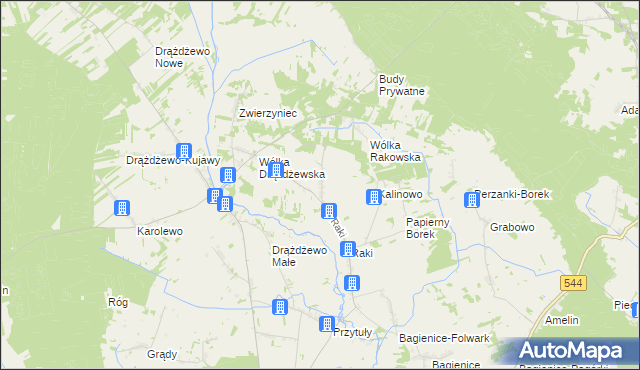 mapa Elżbiecin gmina Krasnosielc, Elżbiecin gmina Krasnosielc na mapie Targeo