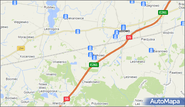 mapa Fałkowo, Fałkowo na mapie Targeo