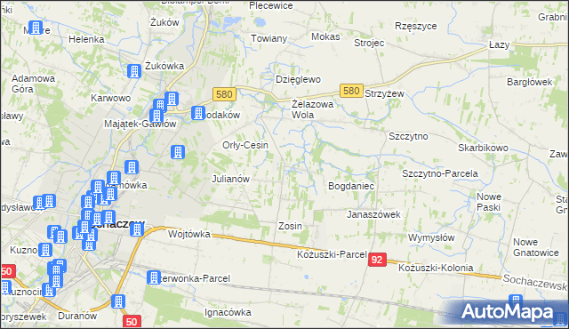 mapa Feliksów gmina Sochaczew, Feliksów gmina Sochaczew na mapie Targeo