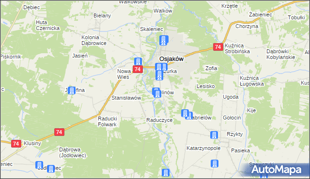 mapa Felinów gmina Osjaków, Felinów gmina Osjaków na mapie Targeo