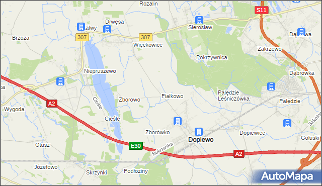 mapa Fiałkowo, Fiałkowo na mapie Targeo