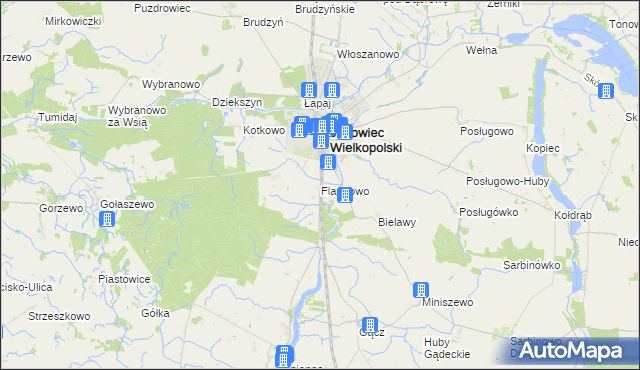 mapa Flantrowo, Flantrowo na mapie Targeo