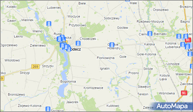 mapa Florkowizna, Florkowizna na mapie Targeo