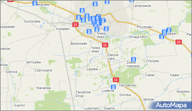 mapa Folusz gmina Pleszew, Folusz gmina Pleszew na mapie Targeo