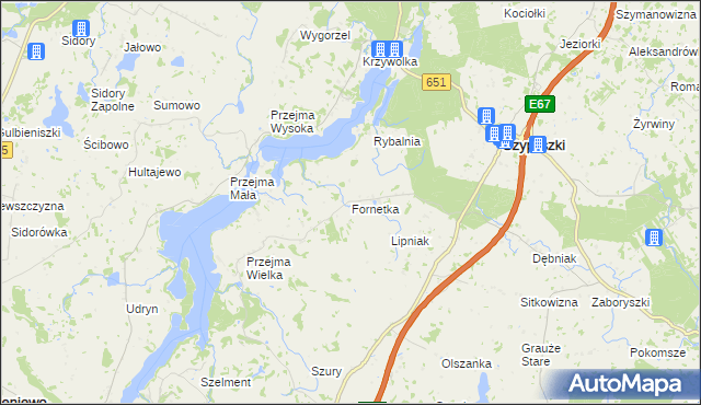 mapa Fornetka, Fornetka na mapie Targeo