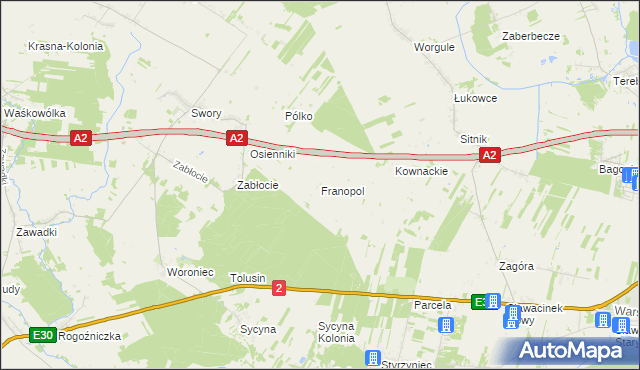 mapa Franopol gmina Biała Podlaska, Franopol gmina Biała Podlaska na mapie Targeo