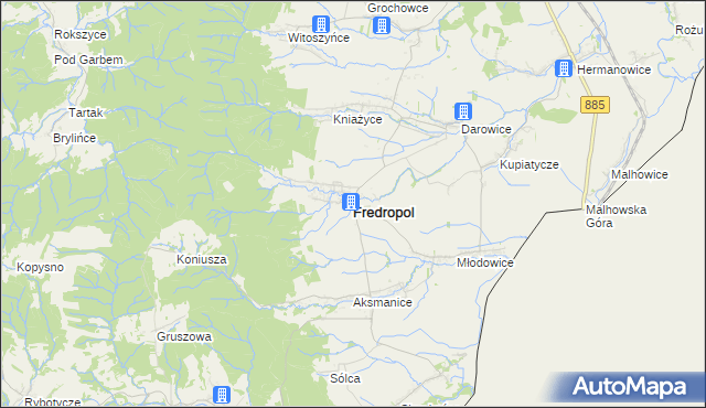 mapa Fredropol, Fredropol na mapie Targeo