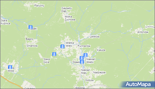 mapa Furmanów, Furmanów na mapie Targeo