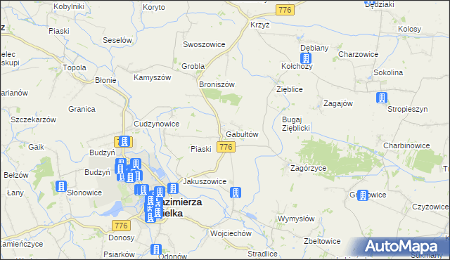 mapa Gabułtów, Gabułtów na mapie Targeo