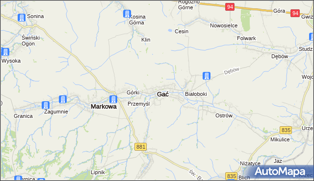 mapa Gać powiat przeworski, Gać powiat przeworski na mapie Targeo