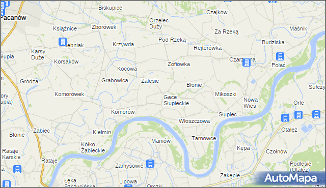 mapa Gace Słupieckie, Gace Słupieckie na mapie Targeo